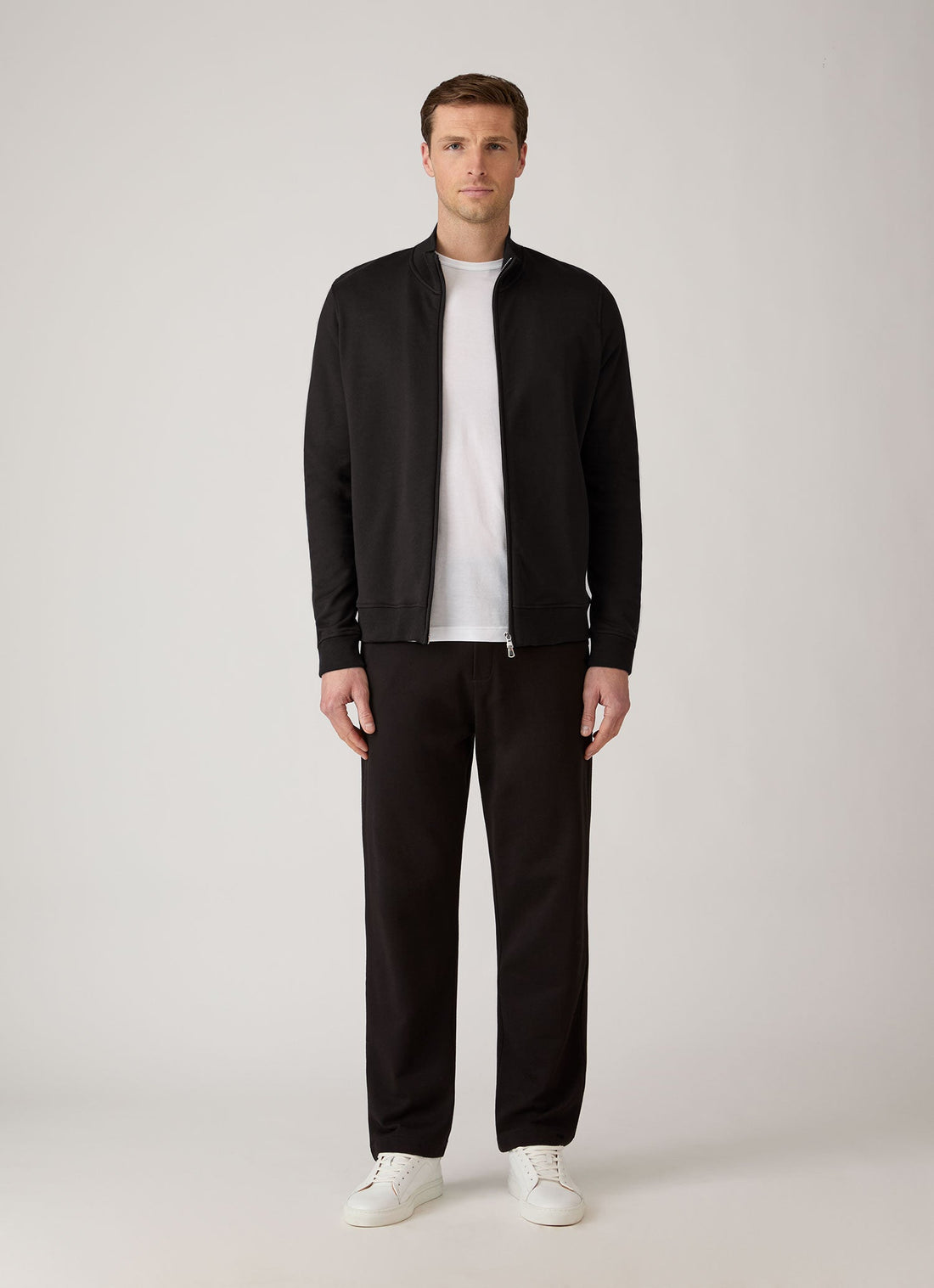 Men's Supima Loopback Zip Sweatshirt in Black