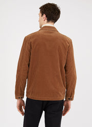 Men's Corduroy Harrington Jacket in Dark Camel