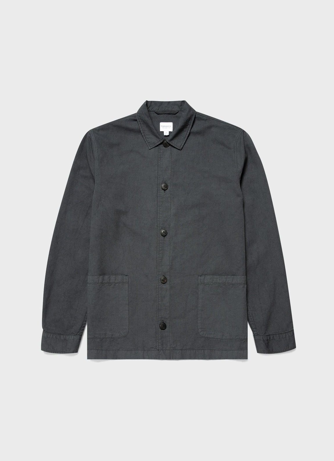 Men's Cotton Linen Twin Pocket Jacket in Charcoal