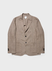 Men's Linen Two-Piece Suit in Dark Sand