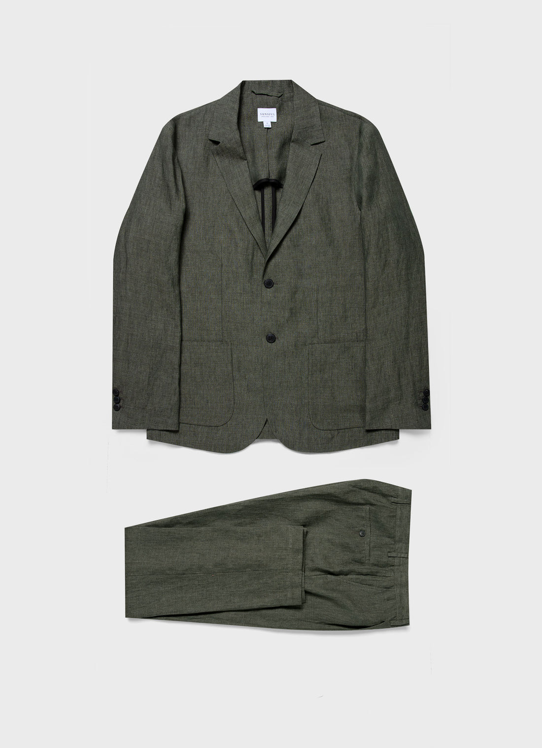 Men's Linen Two-Piece Suit in Light Khaki