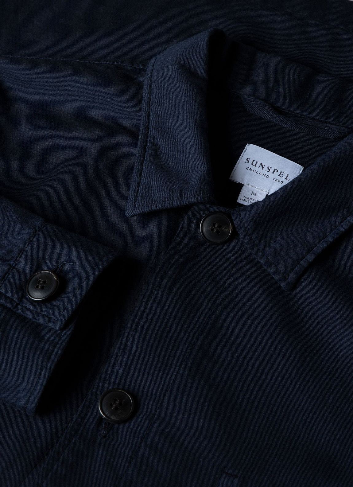 Men's Cotton Linen Twin Pocket Jacket in Navy | Sunspel
