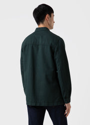 Men's Cotton Linen Twin Pocket Jacket in Seaweed