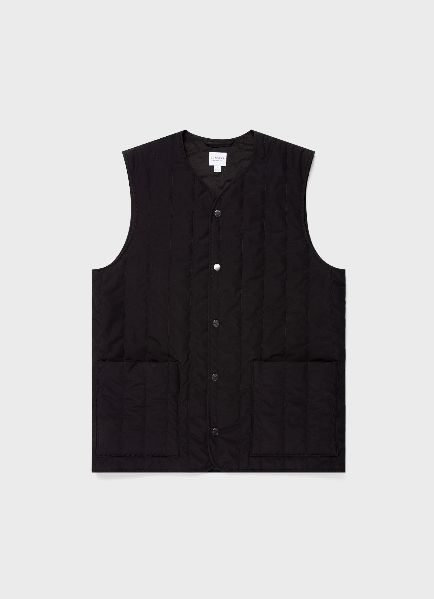Men's Quilted Liner Gilet in Black | Sunspel