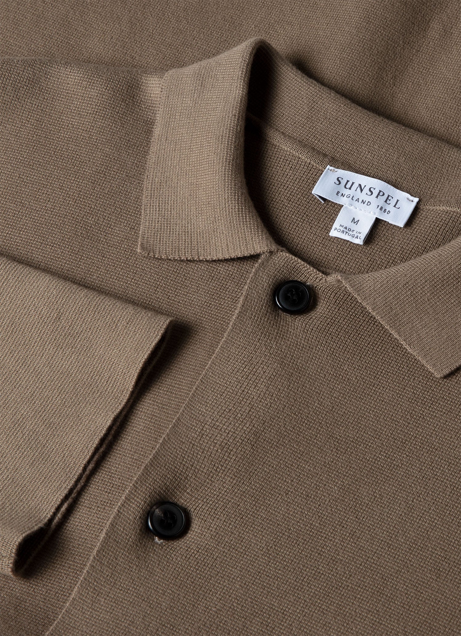 Men's Milano Knit Jacket in Dark Stone | Sunspel