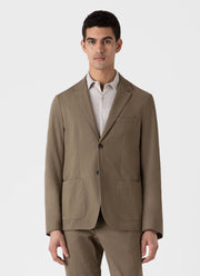 Men's Brushed Cotton Wool Blazer in Sandstone