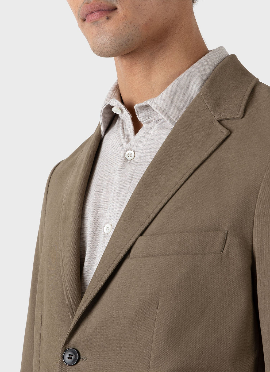 Men's Brushed Cotton Wool Blazer in Sandstone