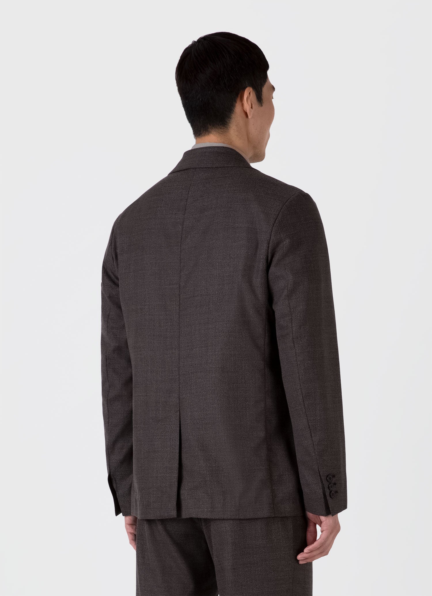 Men's Lightweight Travel Wool Blazer in Light Coffee Melange