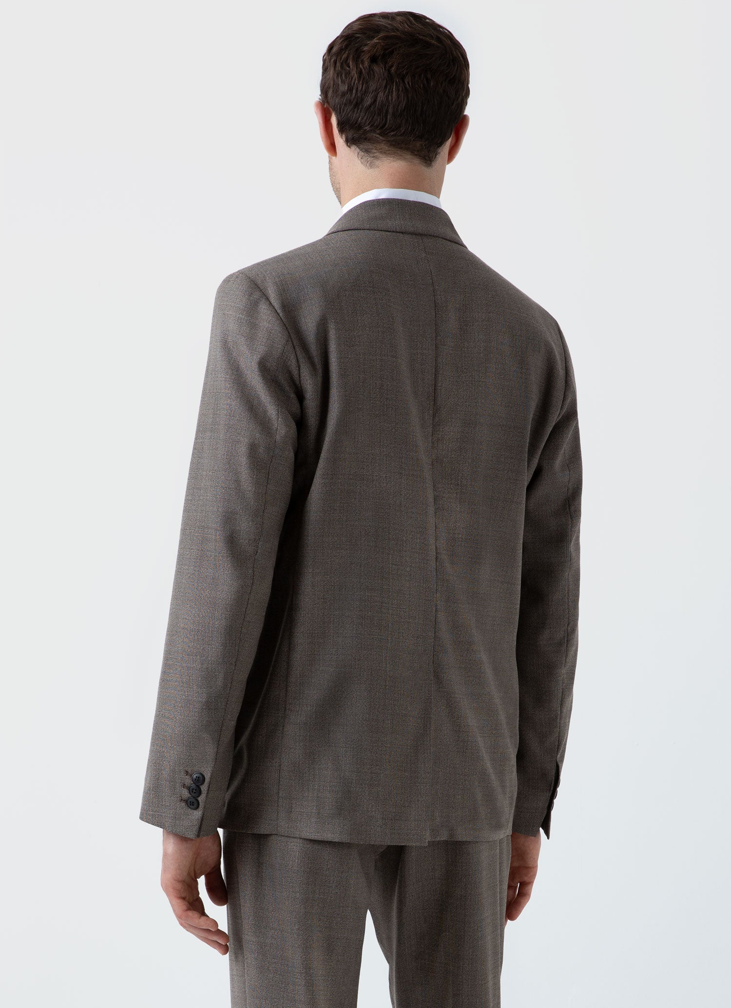 Men's Travel Wool Blazer in Dark Stone Melange | Sunspel
