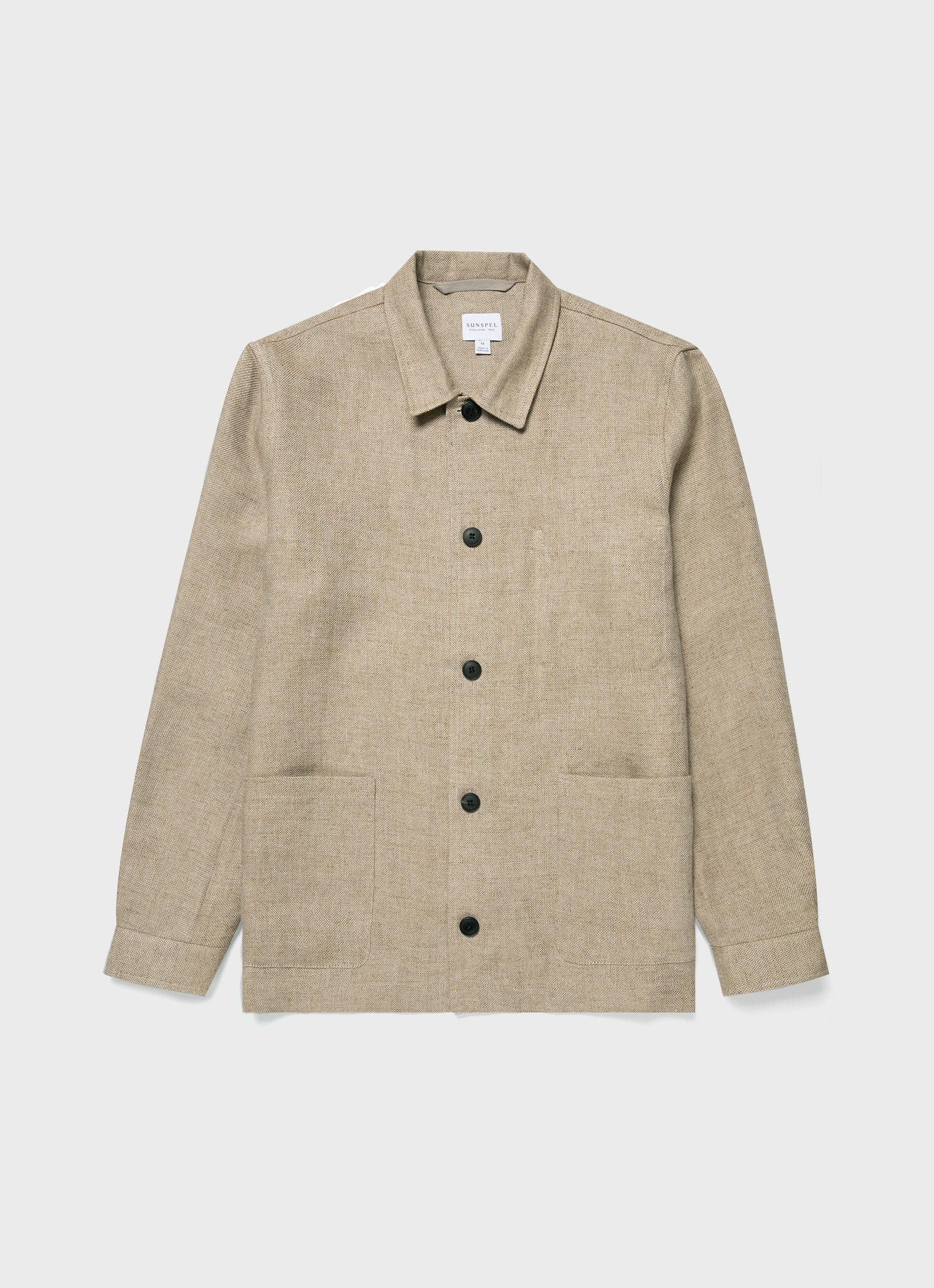 Men's Hopsack Twin Pocket Jacket in Light Stone | Sunspel