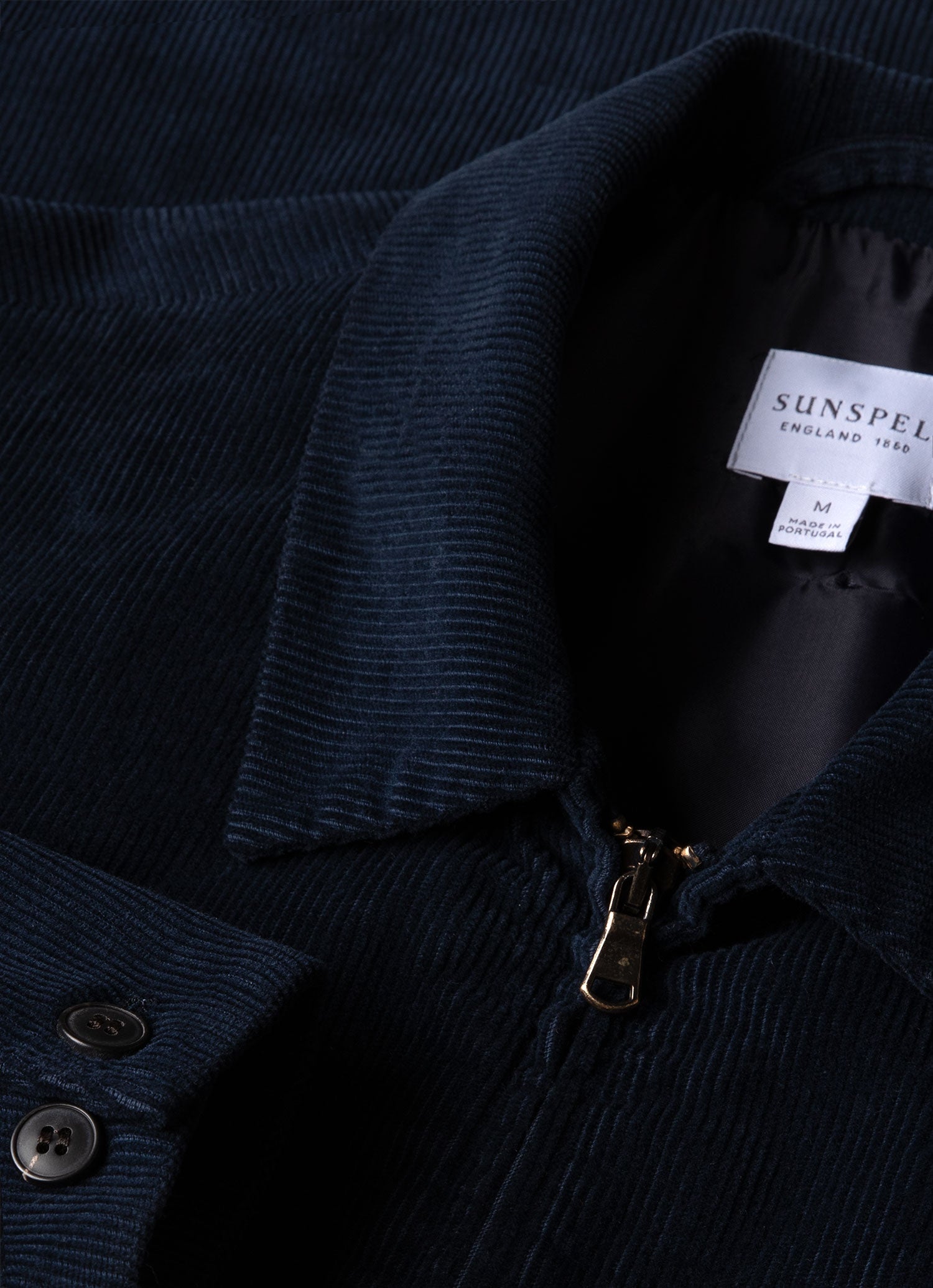 Men's Cord Harrington Jacket in Navy | Sunspel