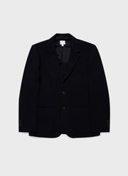 Men's Heavy Wool Jersey Blazer in Navy