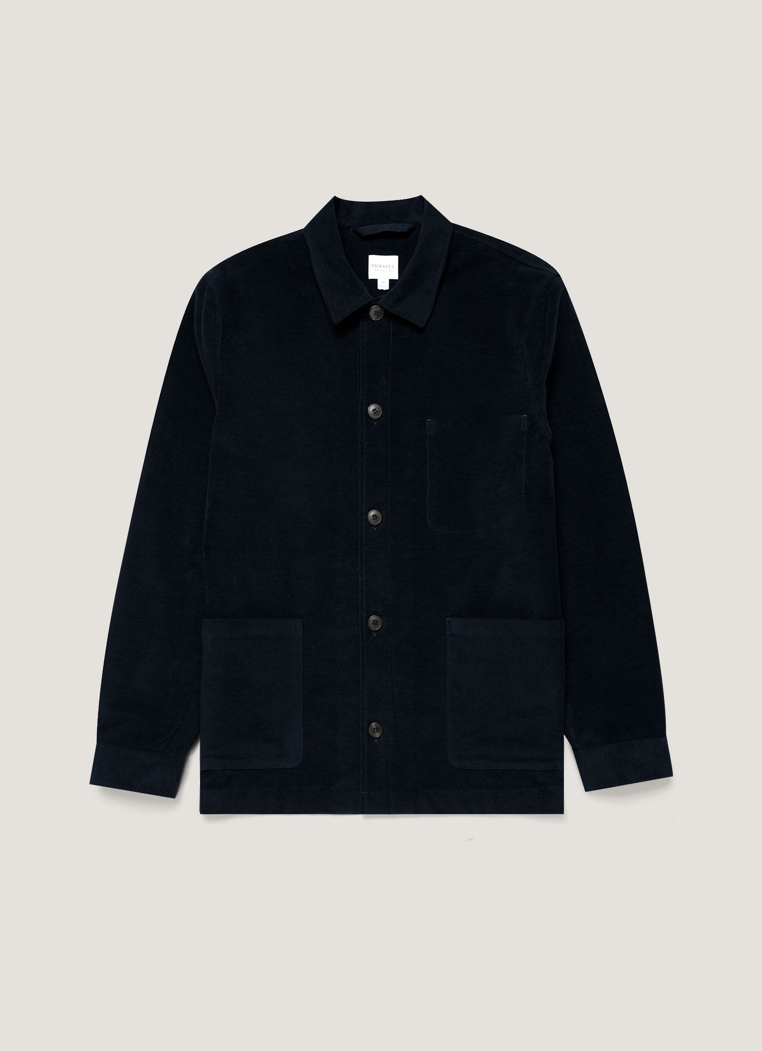 Men's Moleskin Twin Pocket Jacket in Navy | Sunspel