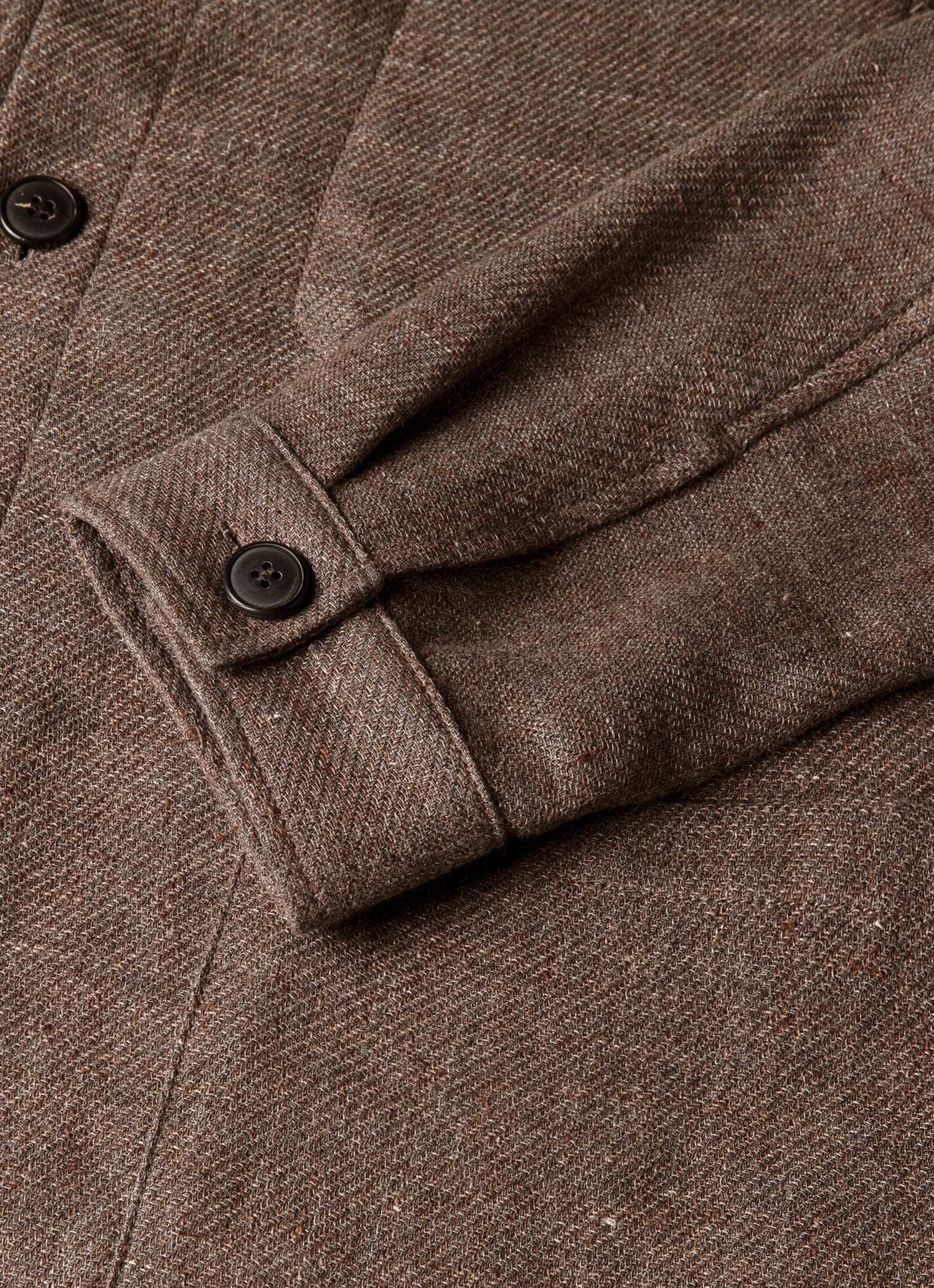 Men's Cotton Linen Twill Twin Pocket Jacket in Dark Cedar