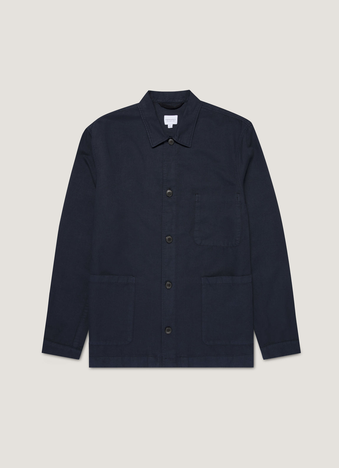 Men's Cotton Linen Twin Pocket Jacket in Navy