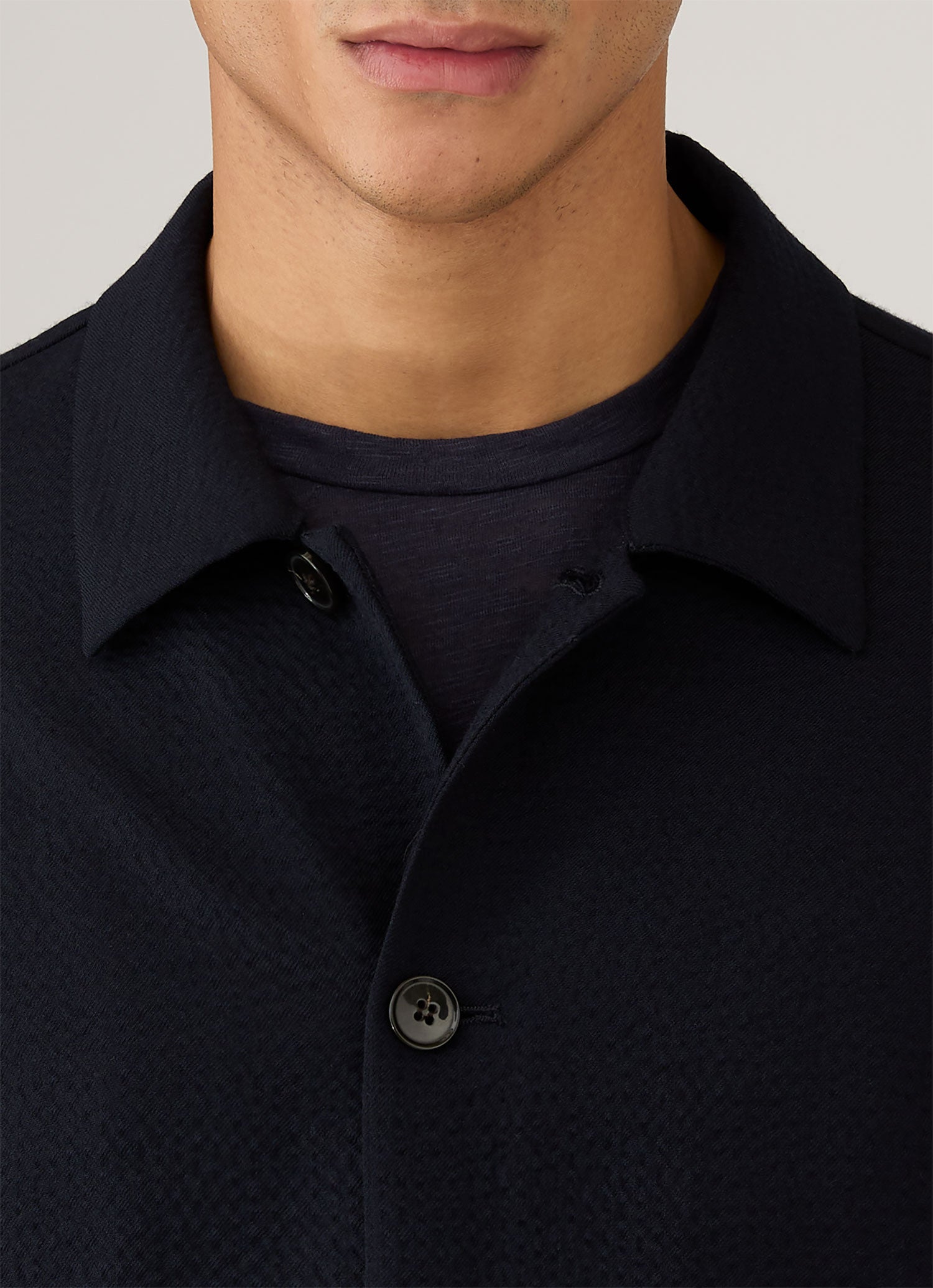 Men's Seersucker Jacket in Navy | Sunspel