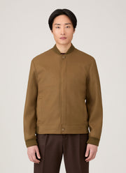 Men's Wool Bomber Jacket in Mole