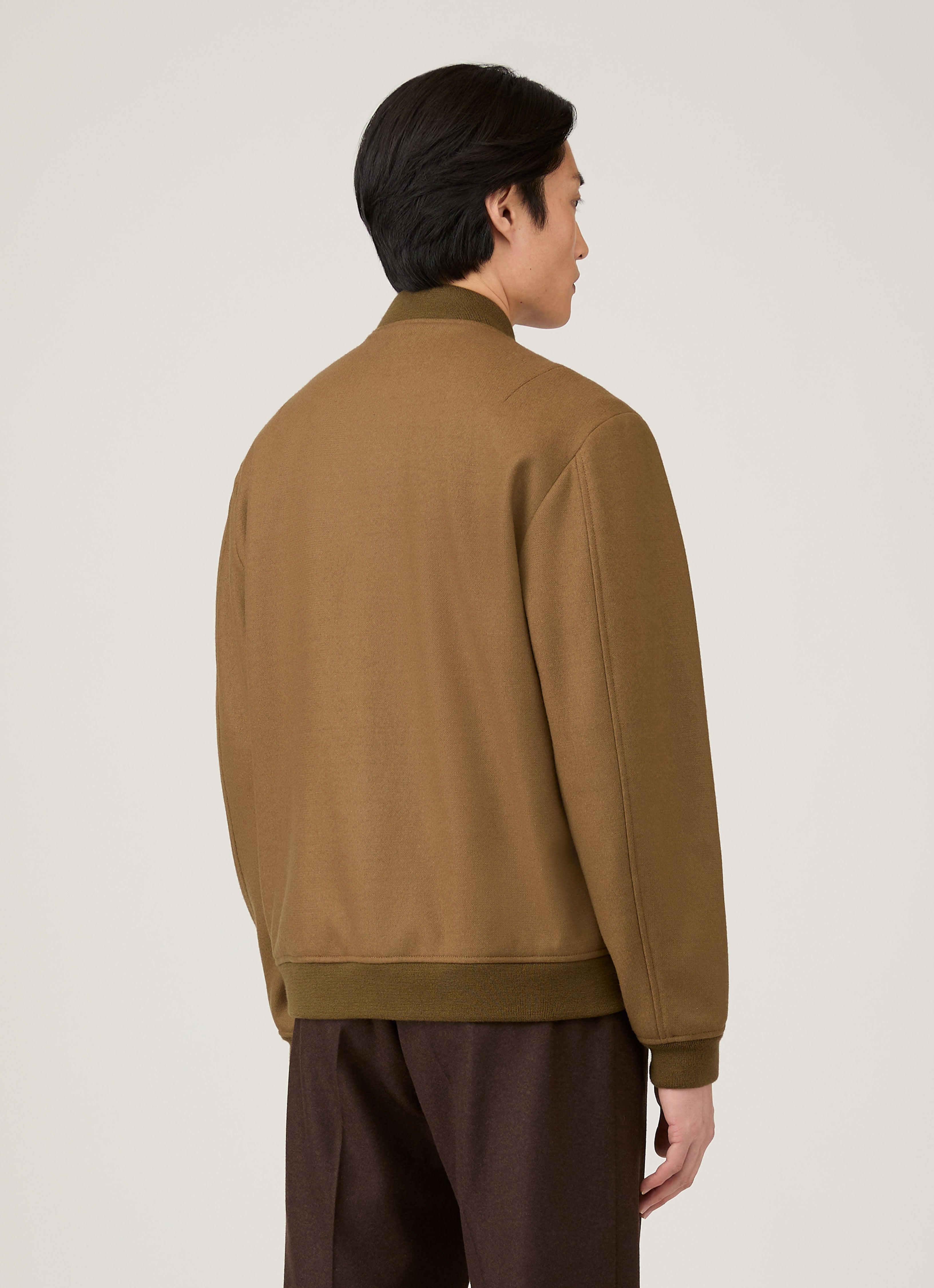 Men's Wool Bomber Jacket in Mole | Sunspel