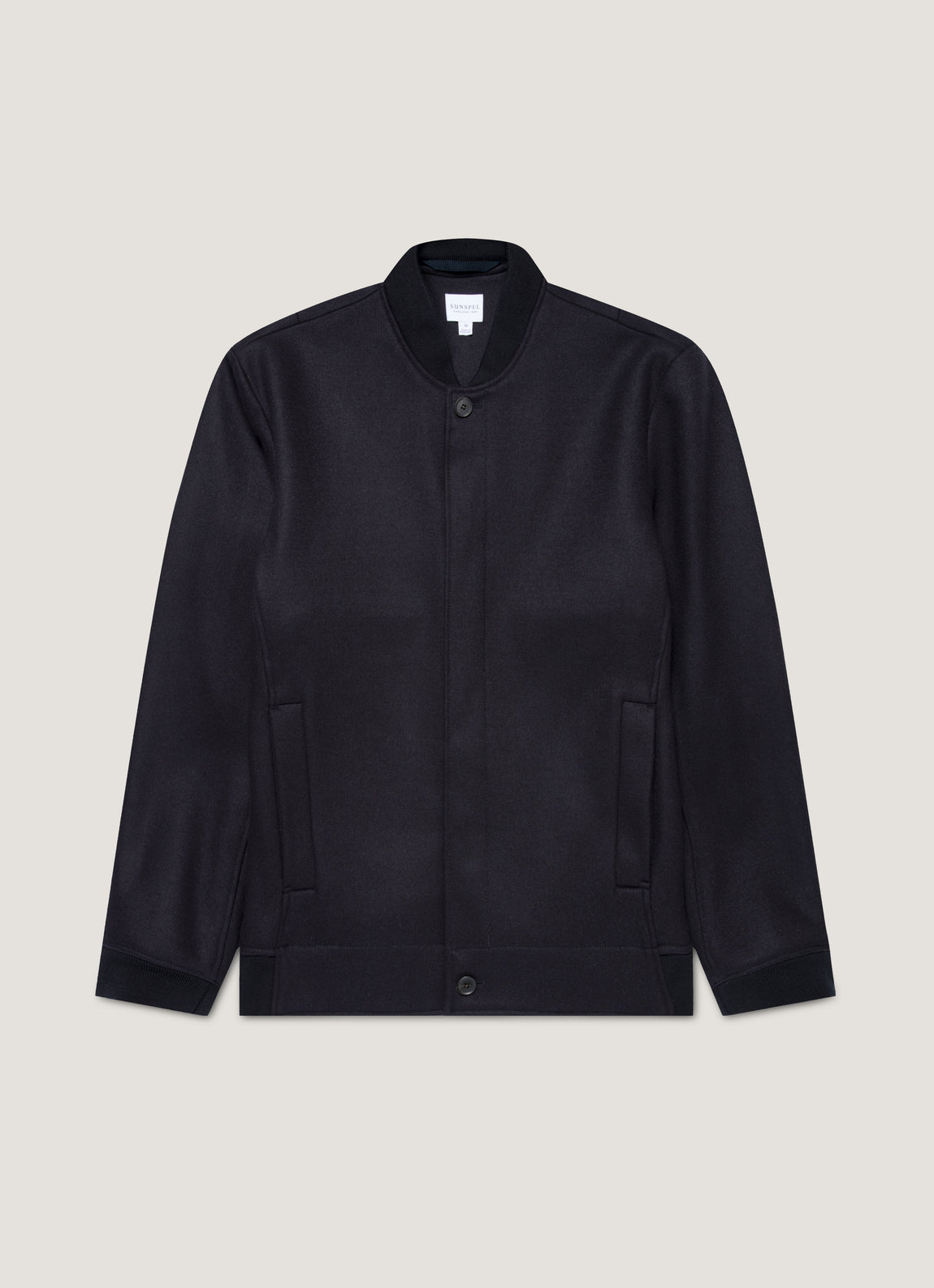 Men's Wool Bomber Jacket in Navy