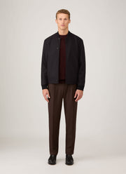 Men's Wool Bomber Jacket in Navy