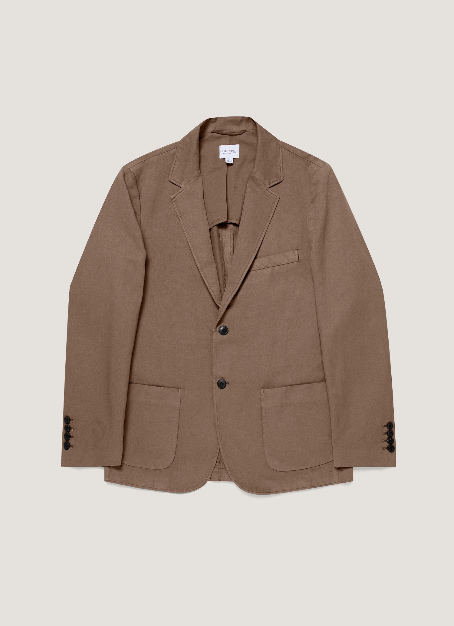 Men's Cotton Linen Blazer in Dark Tan
