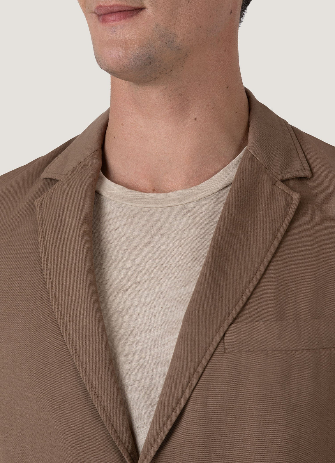 Men's Cotton Linen Blazer in Dark Tan