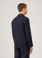 Men's Cotton Linen Blazer in Navy