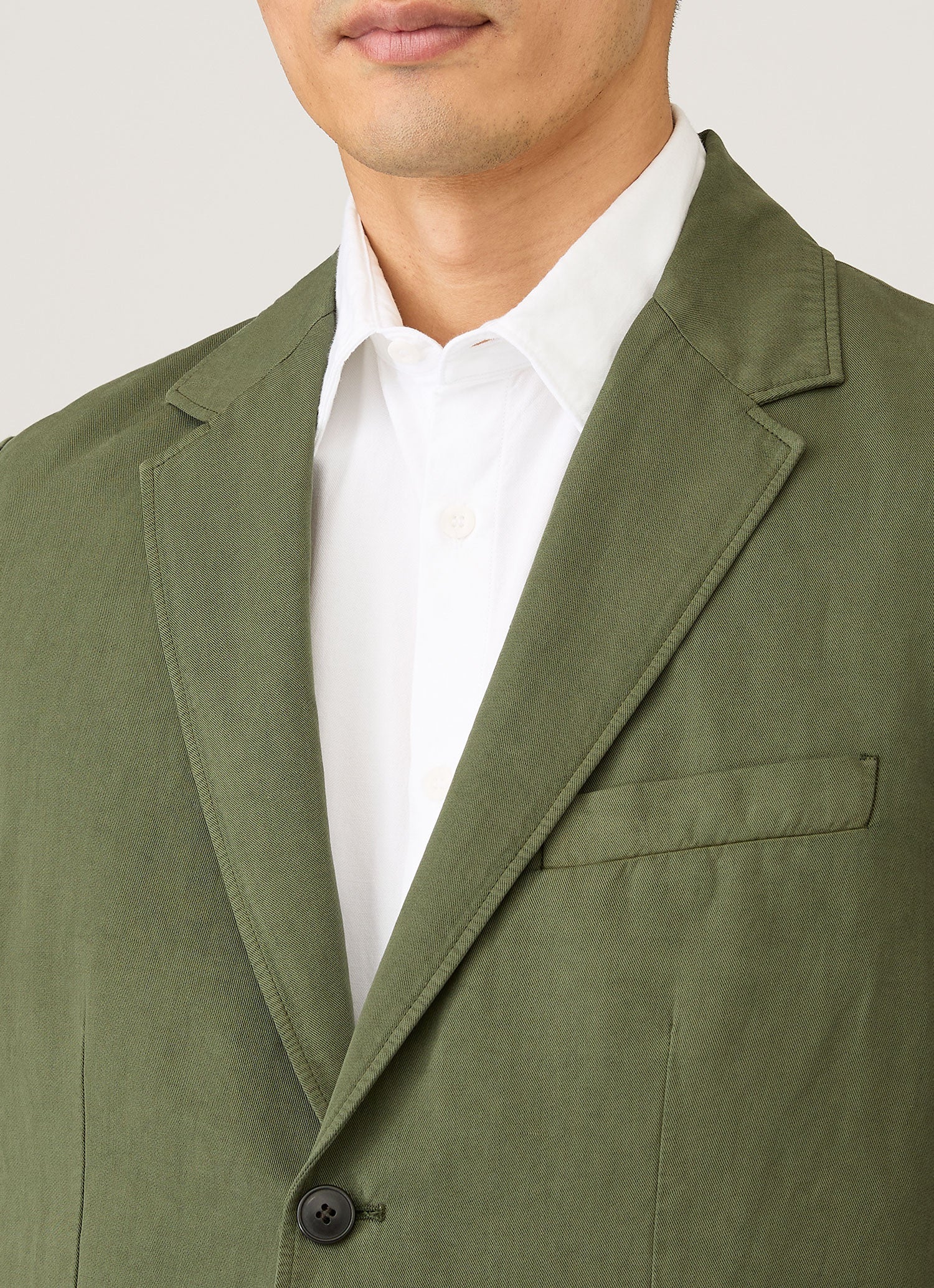 Men's Cotton Linen Blazer in Deep Olive