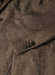 Men's Linen Two-Piece Suit in Dark Walnut
