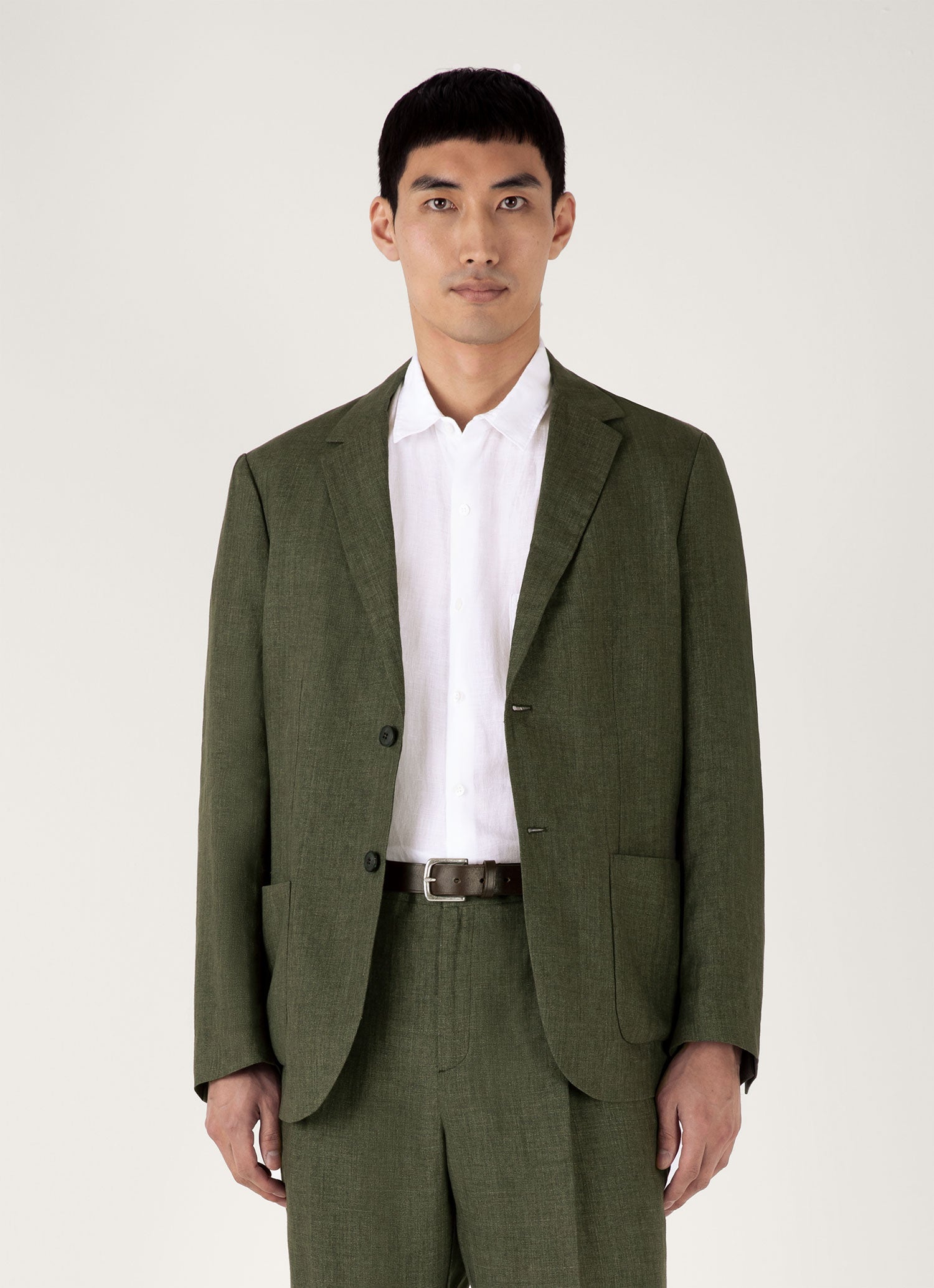 Men's Linen Blazer in Hunter Green | Sunspel