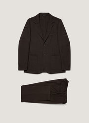 Men's Textured Wool Two-Piece Suit in Truffle