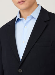 Men's Textured Wool Blazer in Navy