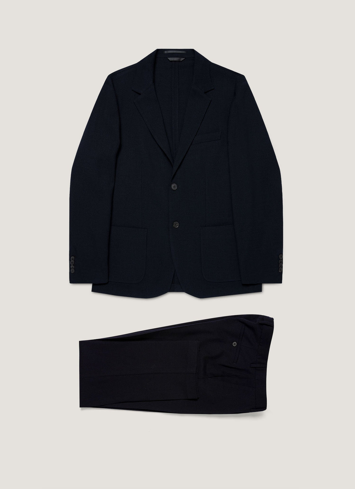 Men's Textured Wool Two-Piece Suit in Navy