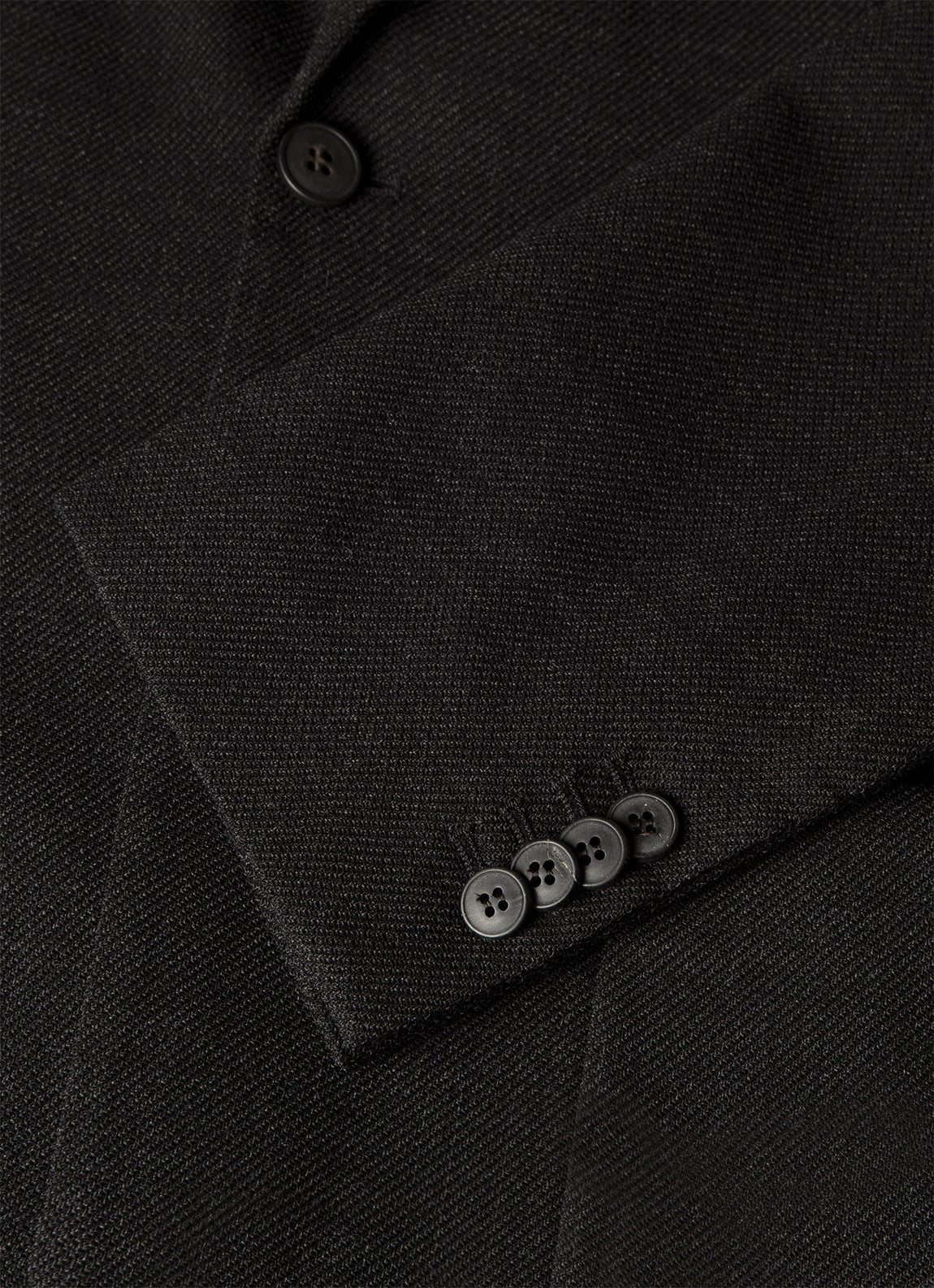 Men's Textured Wool Two-Piece Suit in Dark Charcoal Melange