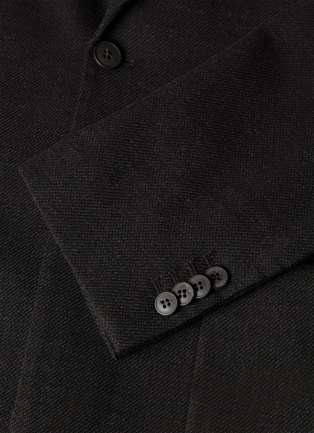 Men's Textured Wool Two-Piece Suit in Dark Charcoal Melange