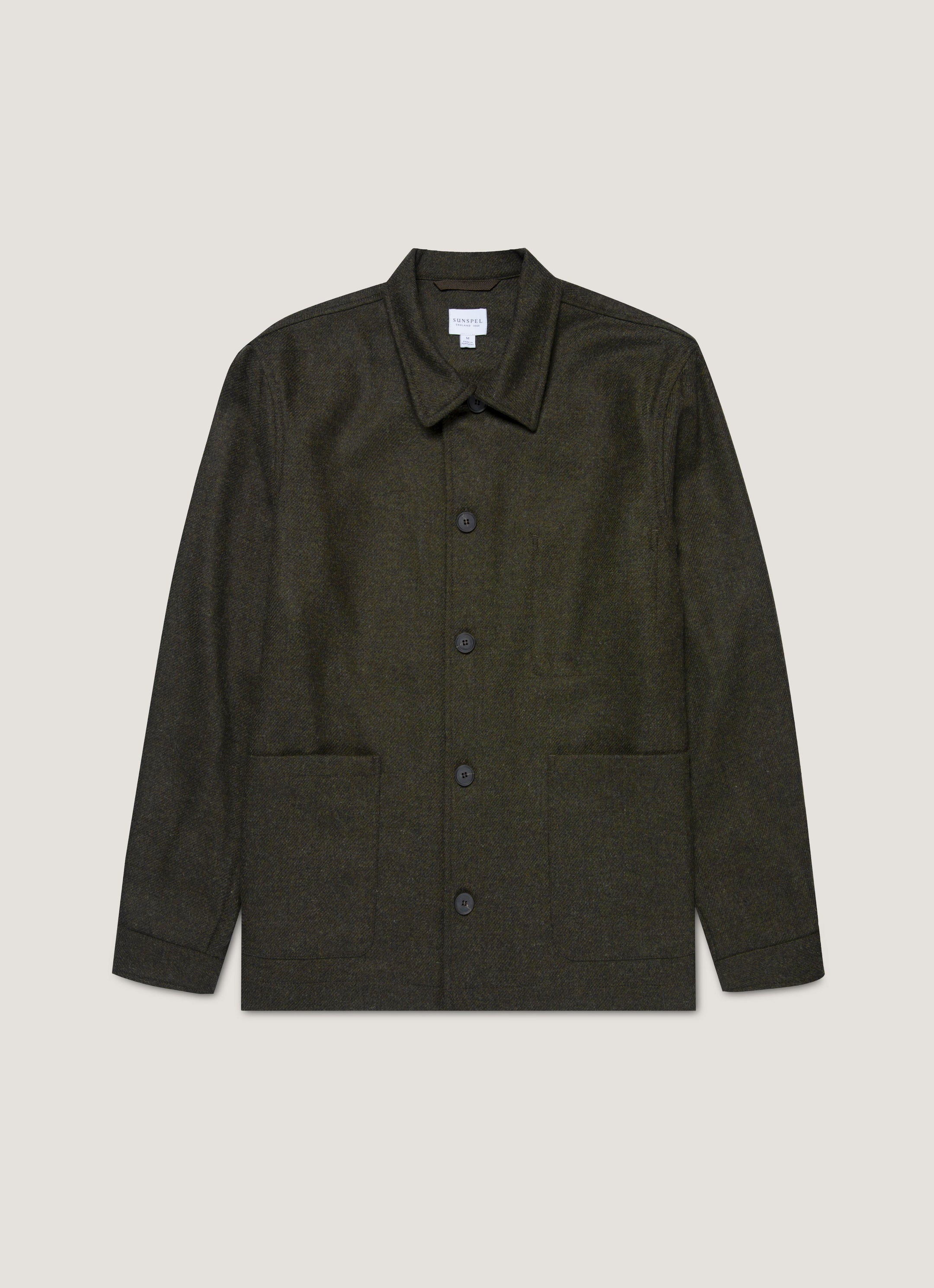 Men's Wool Twin Pocket Jacket in Drill Green