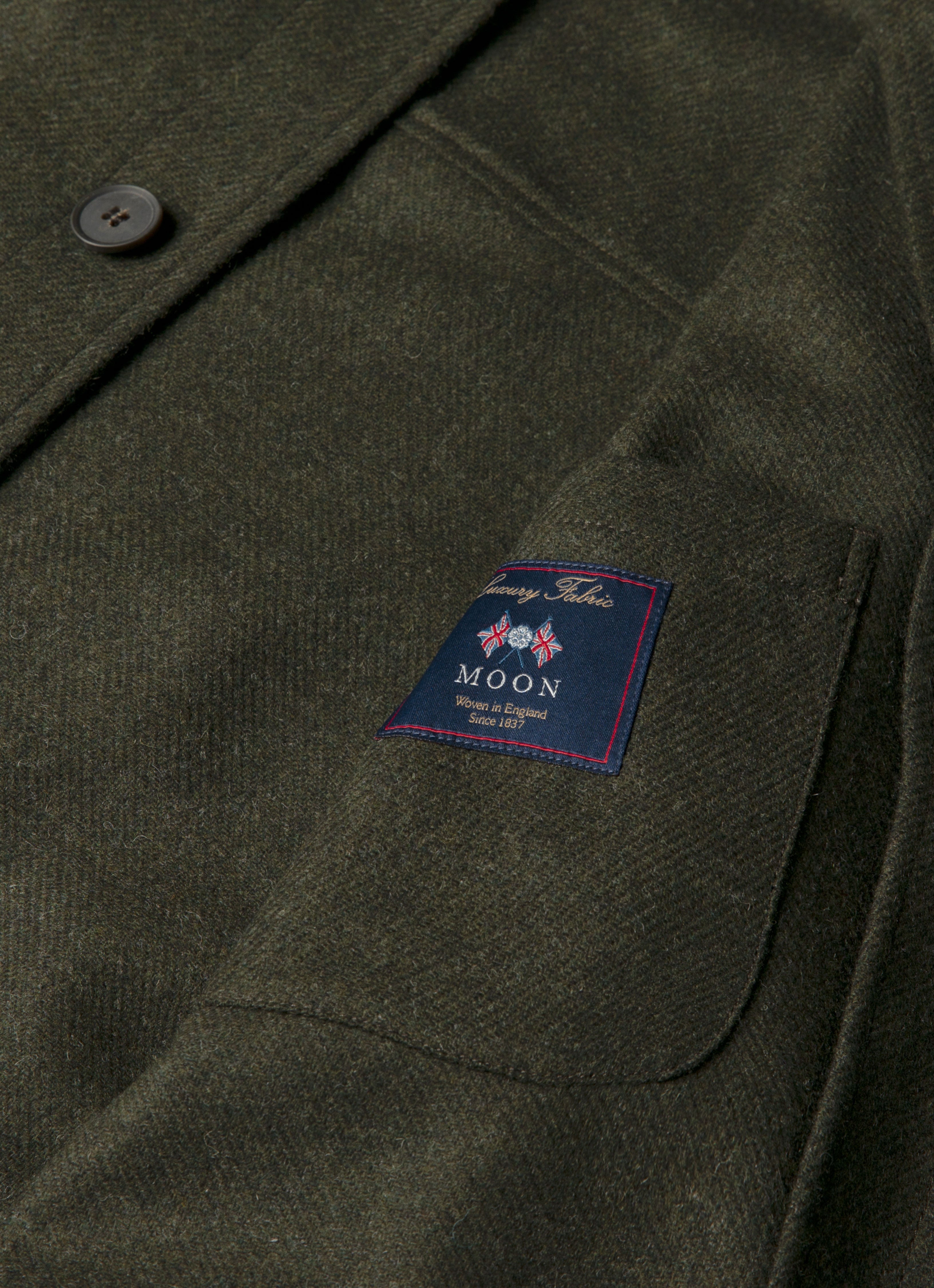 Men's Wool Twin Pocket Jacket in Drill Green | Sunspel