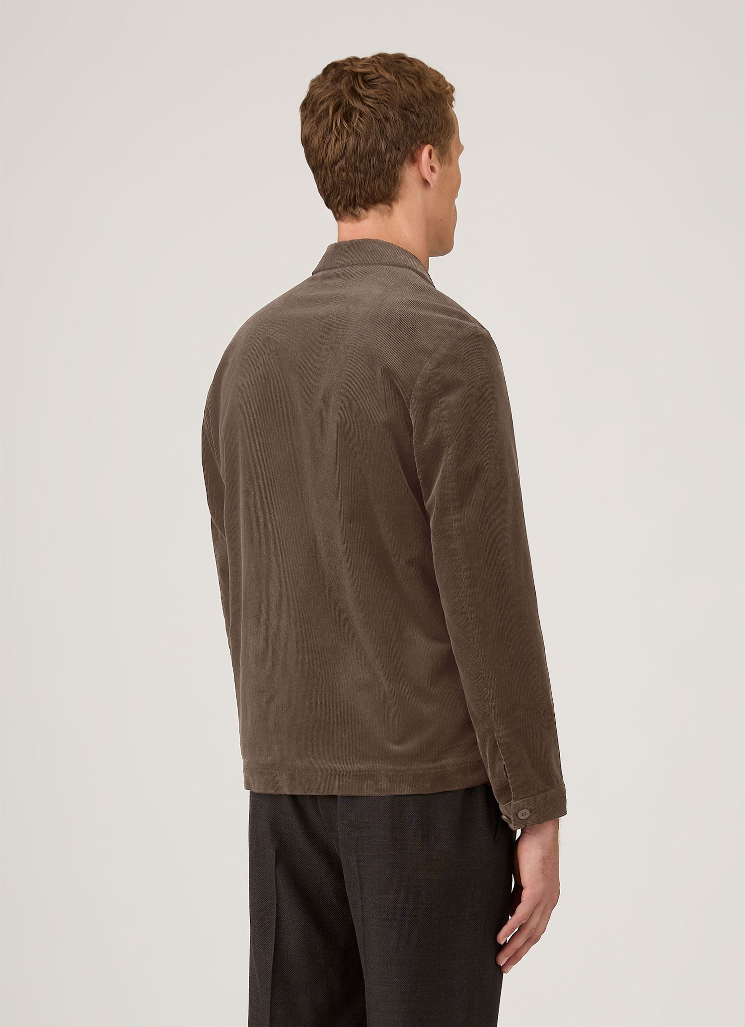 Men's Corduroy Harrington Jacket in Bark | Sunspel