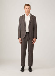Men's Lightweight Travel Wool Two-Piece Suit in Light Coffee Melange