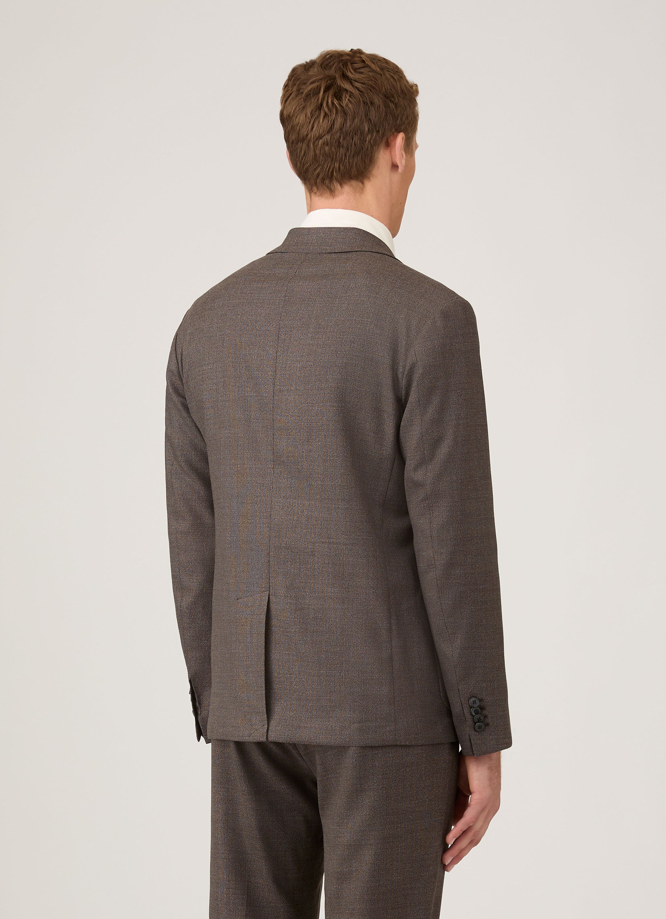 Men's Lightweight Travel Wool Blazer in Light Coffee Melange