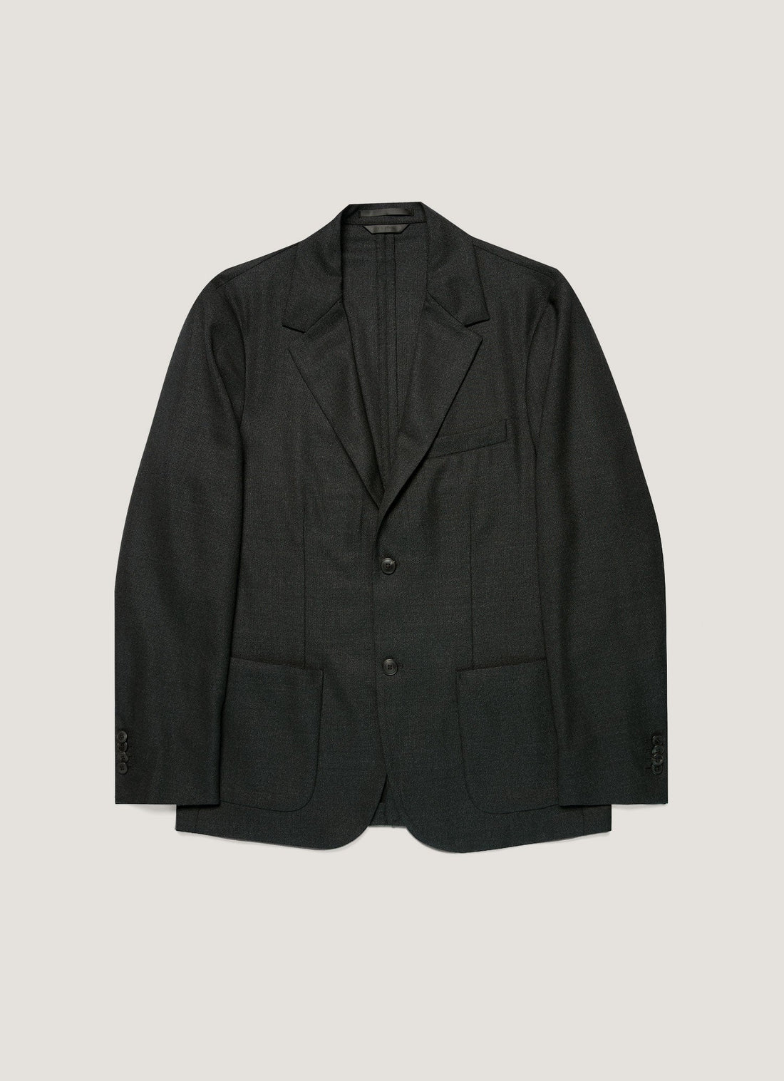 Men's Lightweight Travel Wool Two-Piece Suit in Dark Charcoal Melange