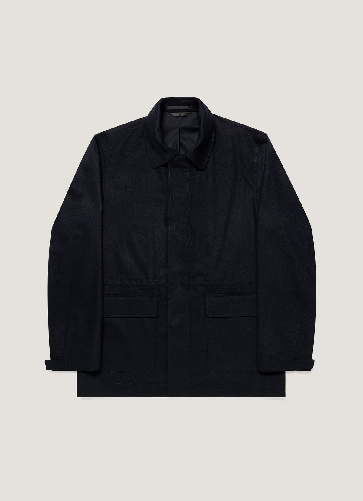 Men's Wool Cashmere Flannel Field Jacket in Navy