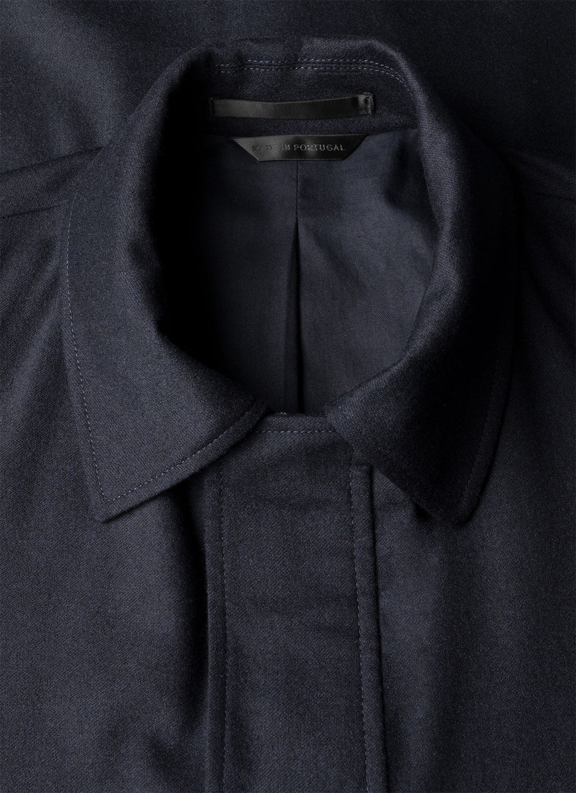 Men's Wool Cashmere Flannel Field Jacket in Navy