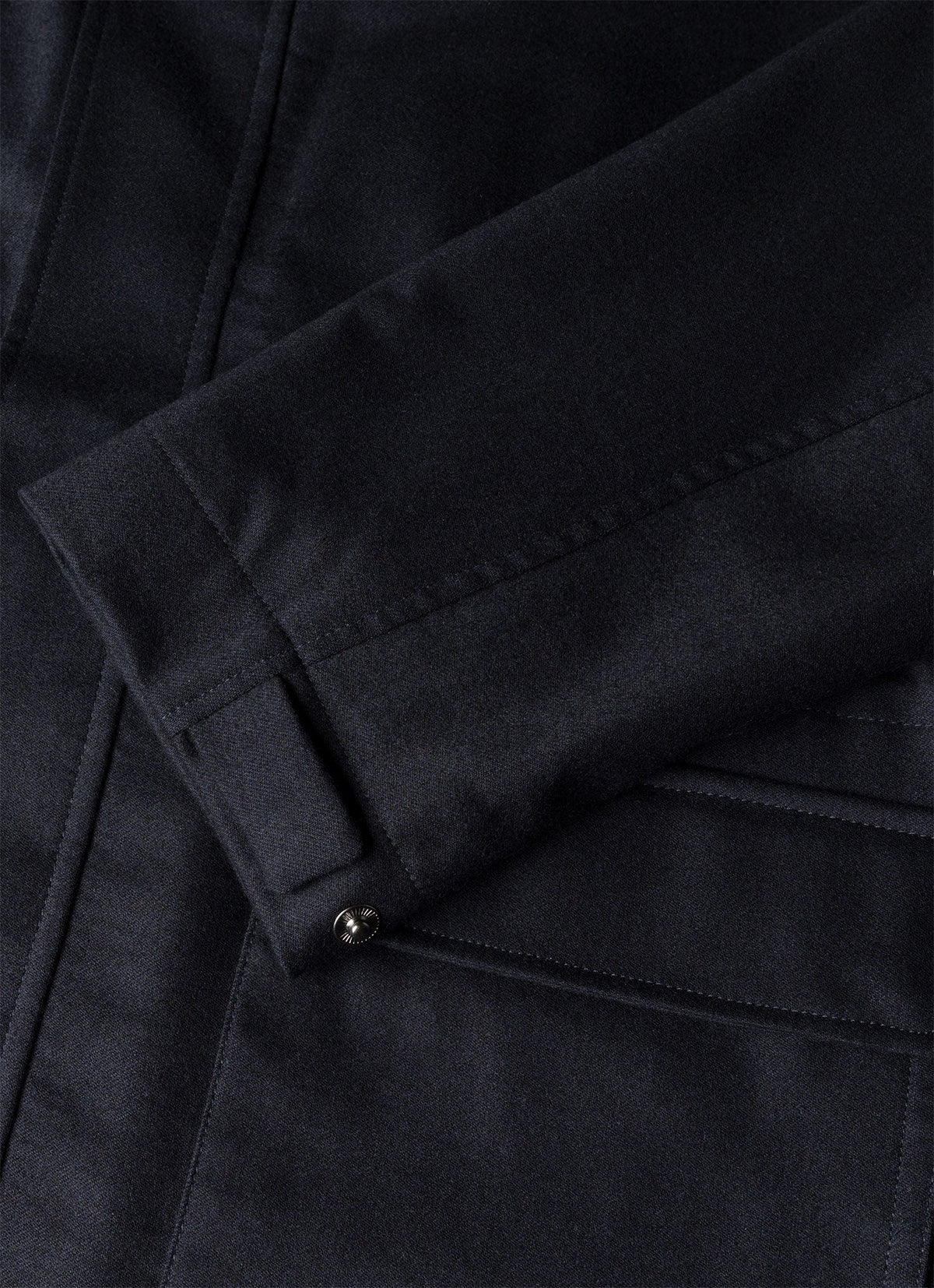 Men's Wool Cashmere Flannel Field Jacket in Navy
