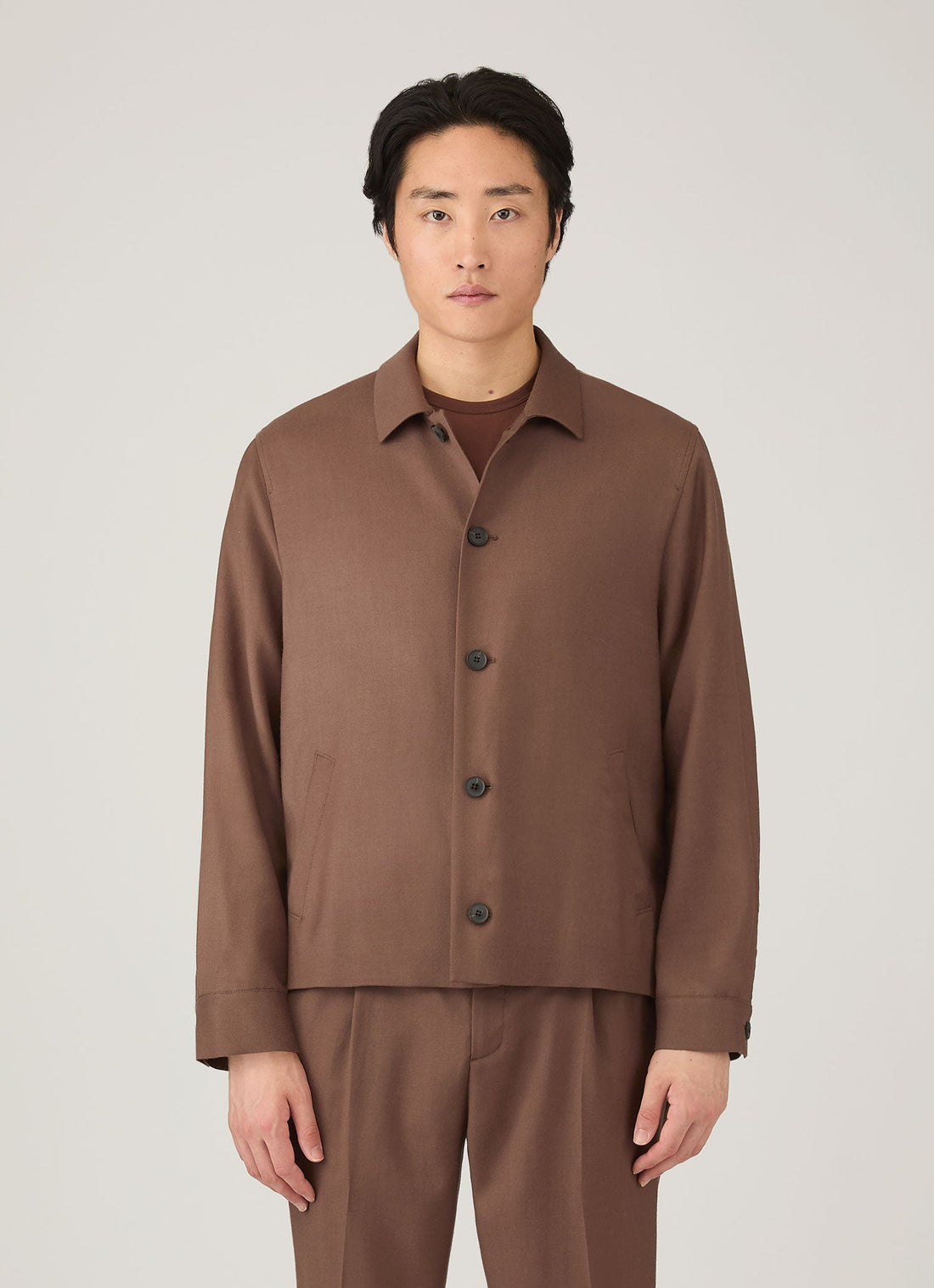 Men's Wool Twill Jacket in Light Brown
