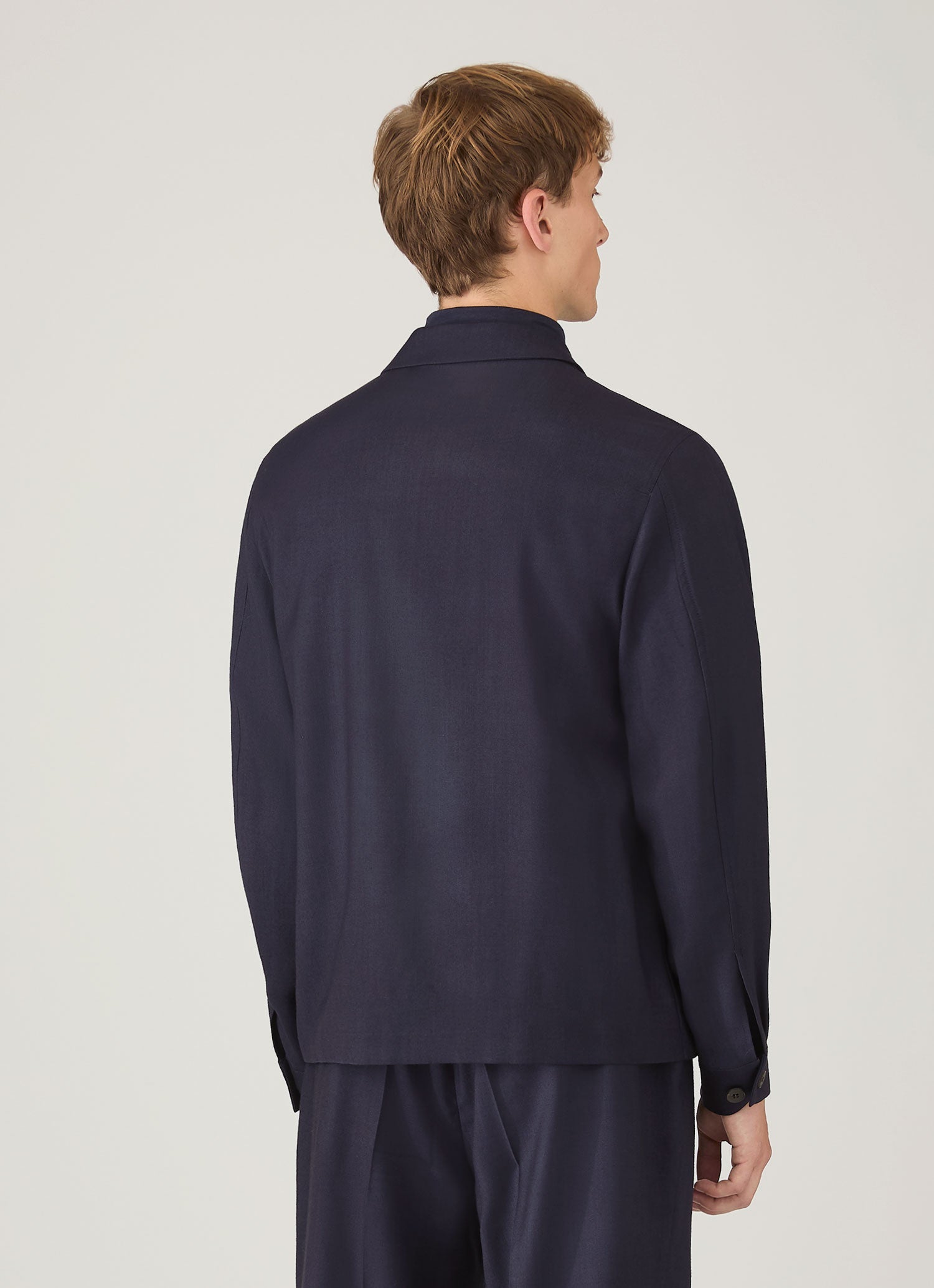 Men's Wool Twill Jacket in Navy | Sunspel