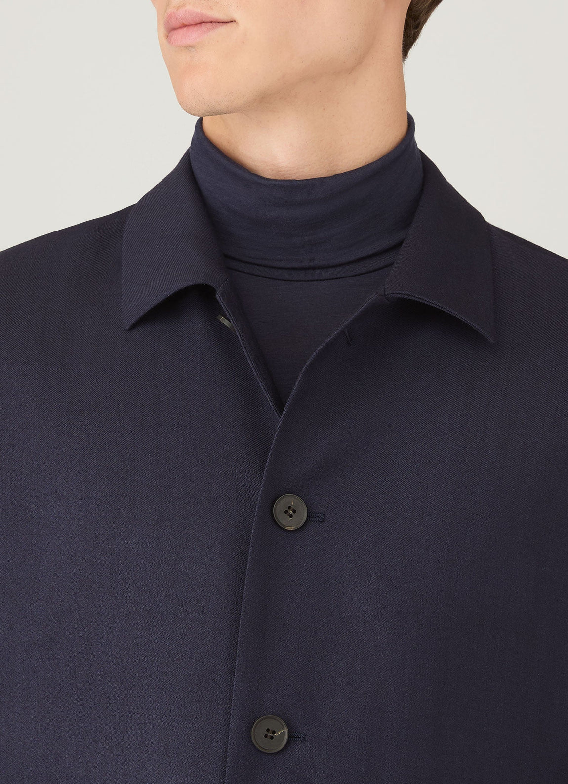 Men's Wool Twill Jacket in Navy