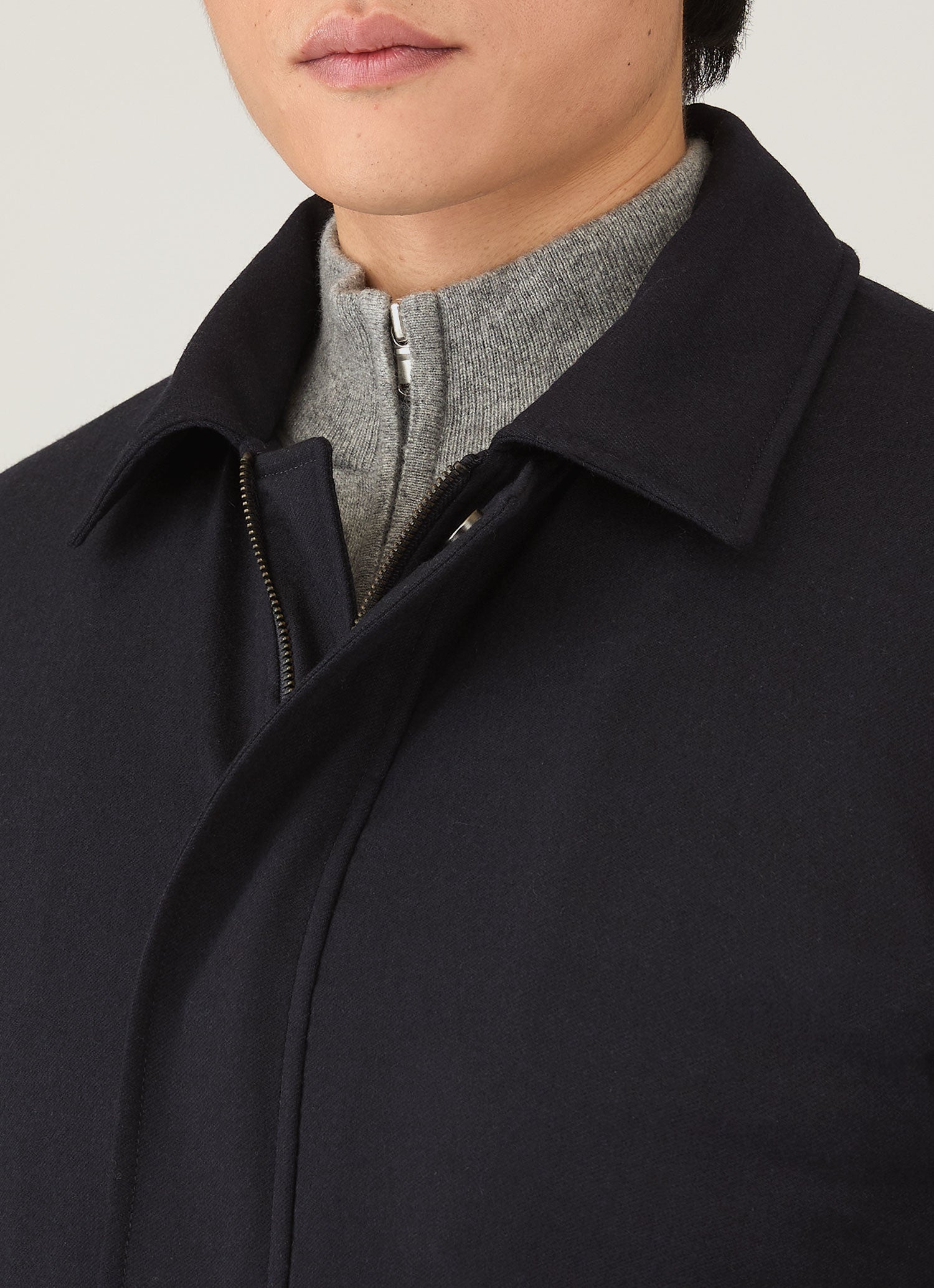 Men's Wool Cashmere Field Jacket in Navy | Sunspel