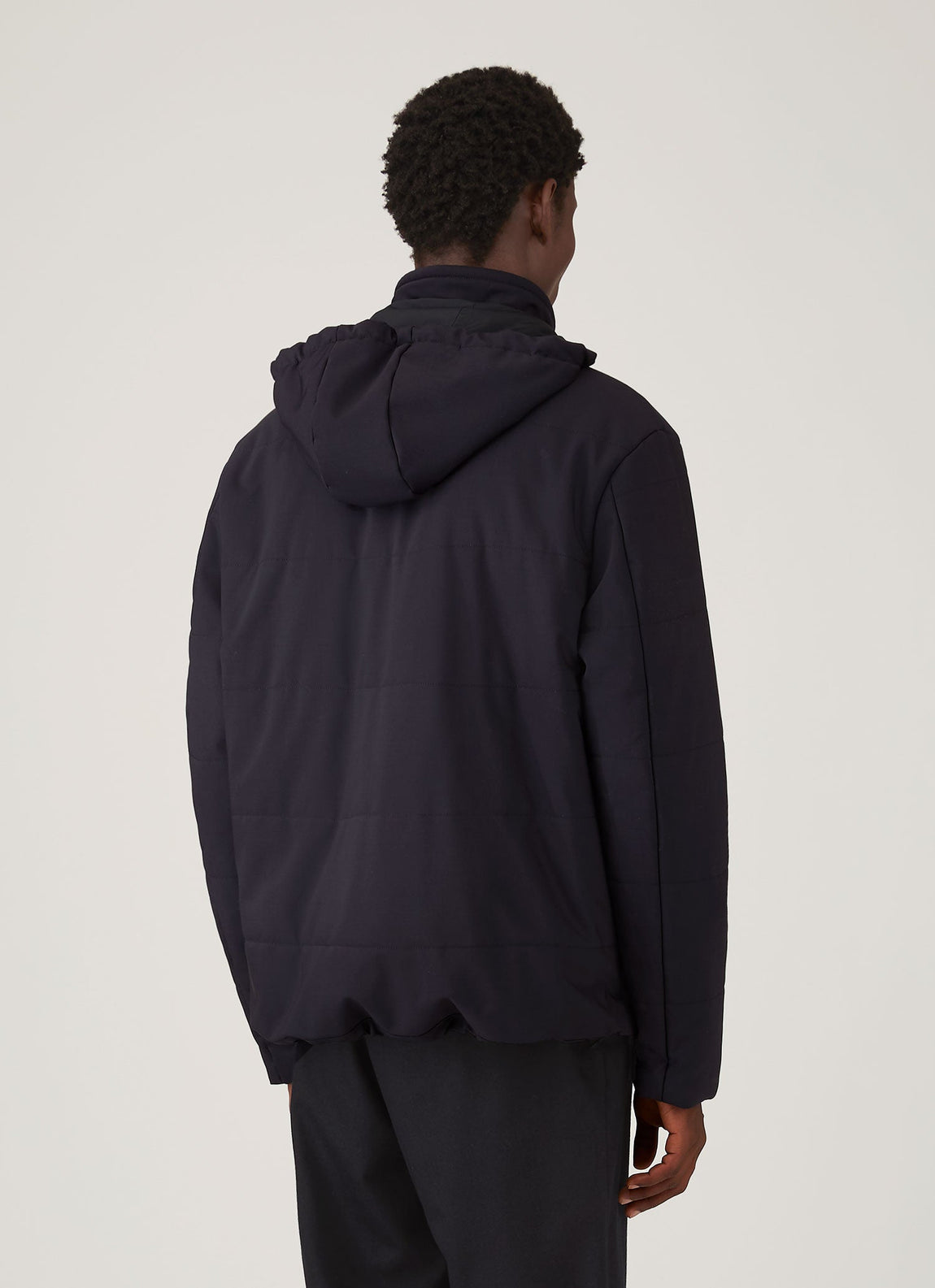 Men's Wool Puffer Jacket in Navy