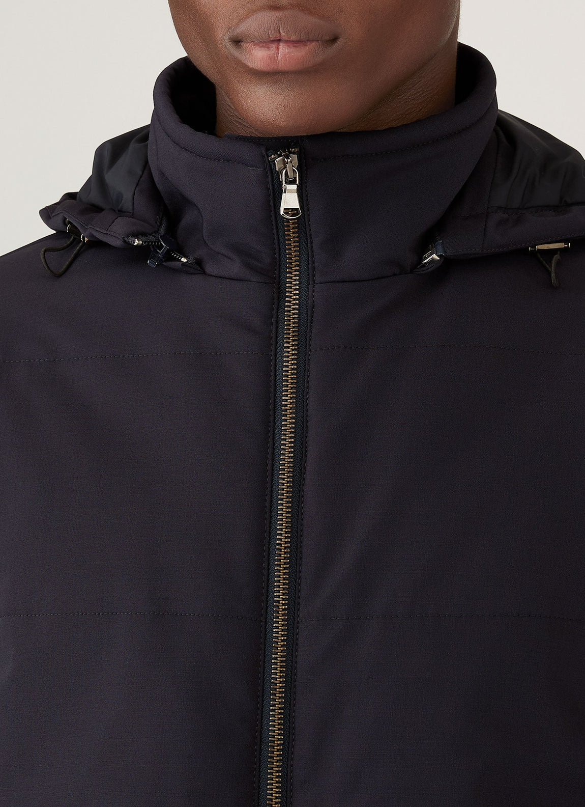 Men's Wool Puffer Jacket in Navy